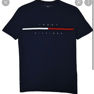 Tommy Hilfiger Navy Blue Striped Crewneck